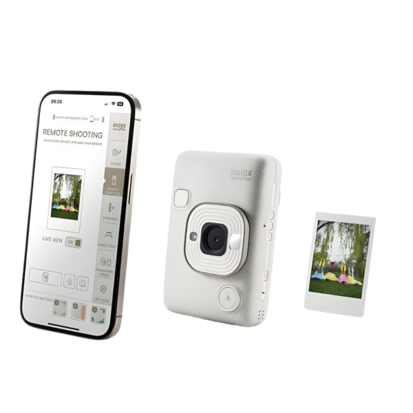 Fujifilm Instax Mini LiPlay Hybrid Instant Camera front view – best instant camera in Pakistan