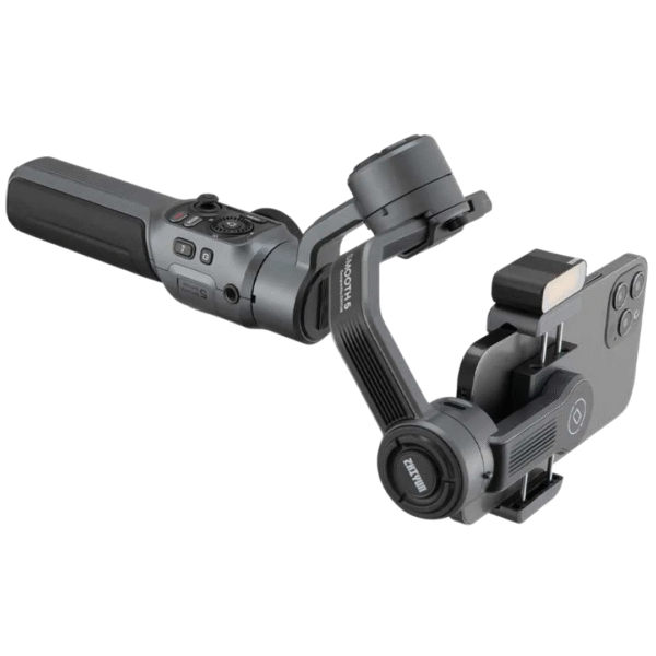 Zhiyun Smooth 5 S Mobile Gimbal with 3-axis stabilization and magnetic LED lights in Pakistan