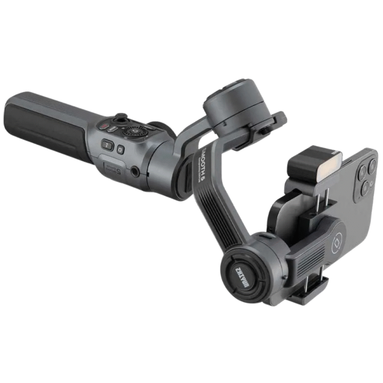 Zhiyun Smooth 5 S Mobile Gimbal with 3-axis stabilization and magnetic LED lights in Pakistan