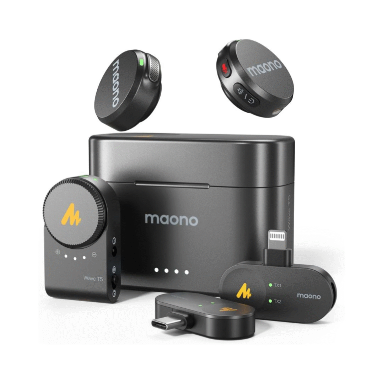 Maono T5 Combo Wireless Mic Price in Pakistan – compatible with iOS, cameras, and C Type devices