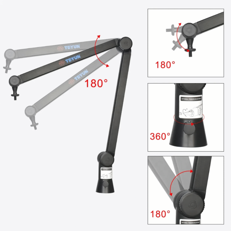 TEYUN NBA.6 Arm Podcast Stand Price in Pakistan – adjustable and durable microphone arm stand for studio & podcasting